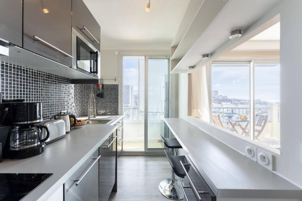 Vue Mer Plage Catalans Vieux Port Clim - 2 Chambres Марсель Экстерьер фото